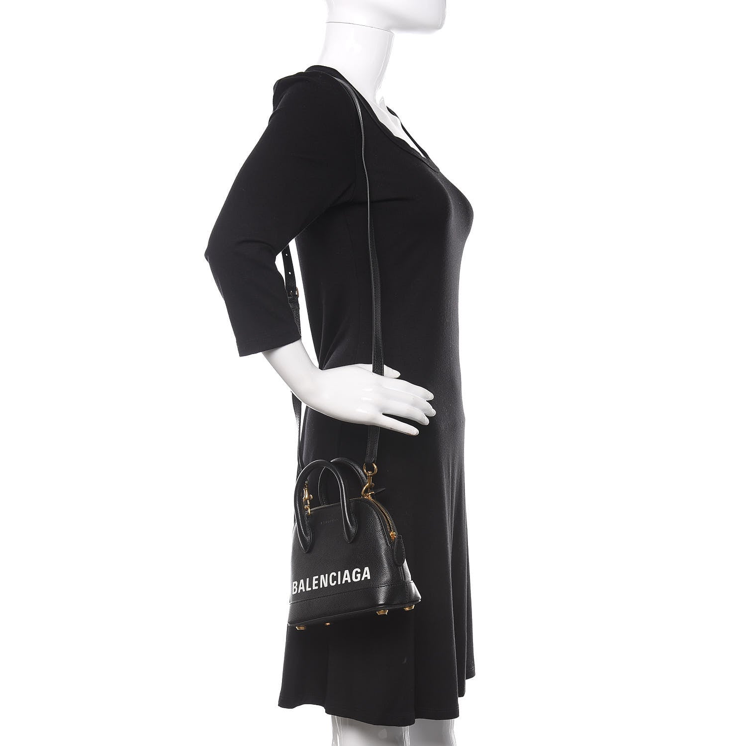 Balenciaga Grained Calfskin XXS Ville Top Handle Bag Black 2 of 9