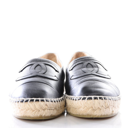 Chanel Lambskin CC Espadrilles 38 Black 3 of 10