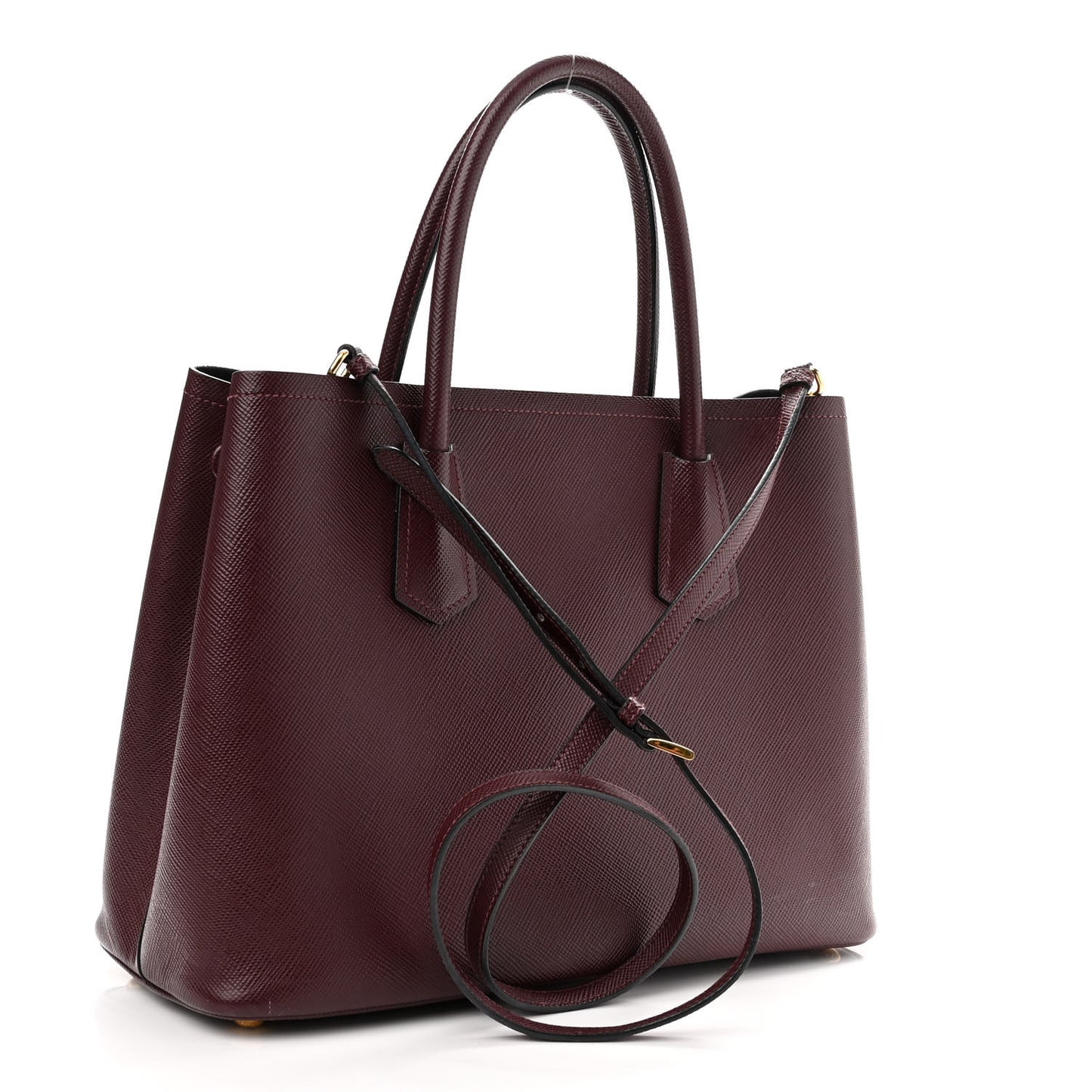 Saffiano Cuir Medium Double Bag Granato Marmo