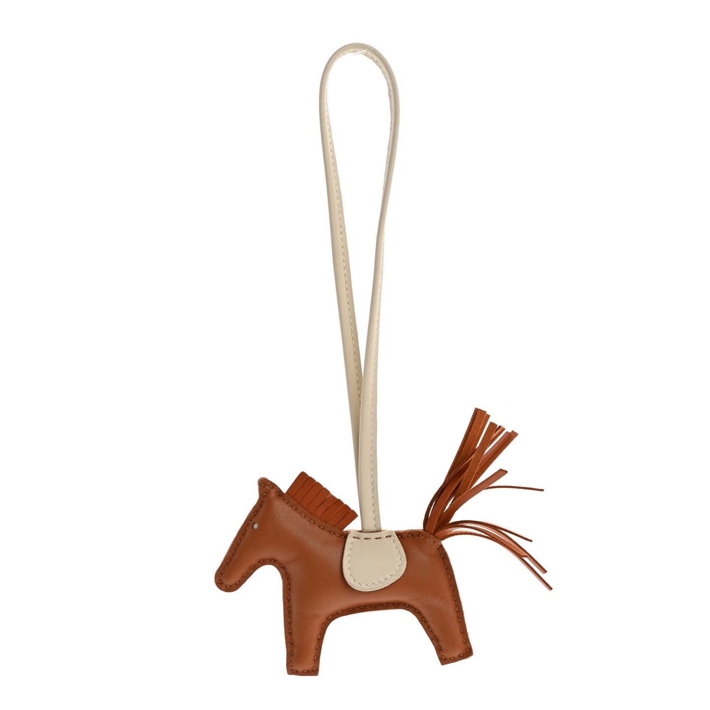Milo Lambskin Grigri Rodeo Horse Bag Charm PM Craie Gold Pain D'epice Epice