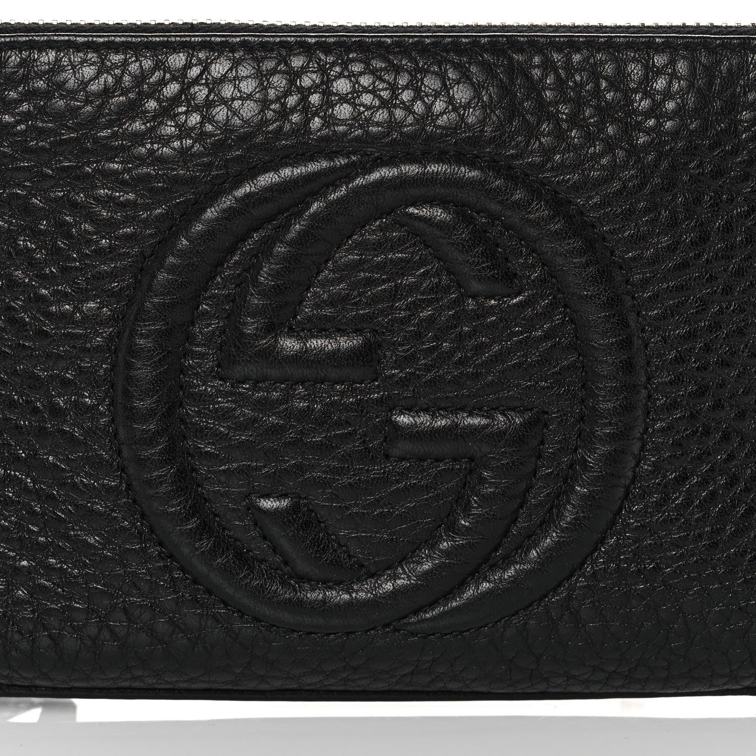 Gucci Pebbled Calfskin Soho Wristlet Black 9 of 10