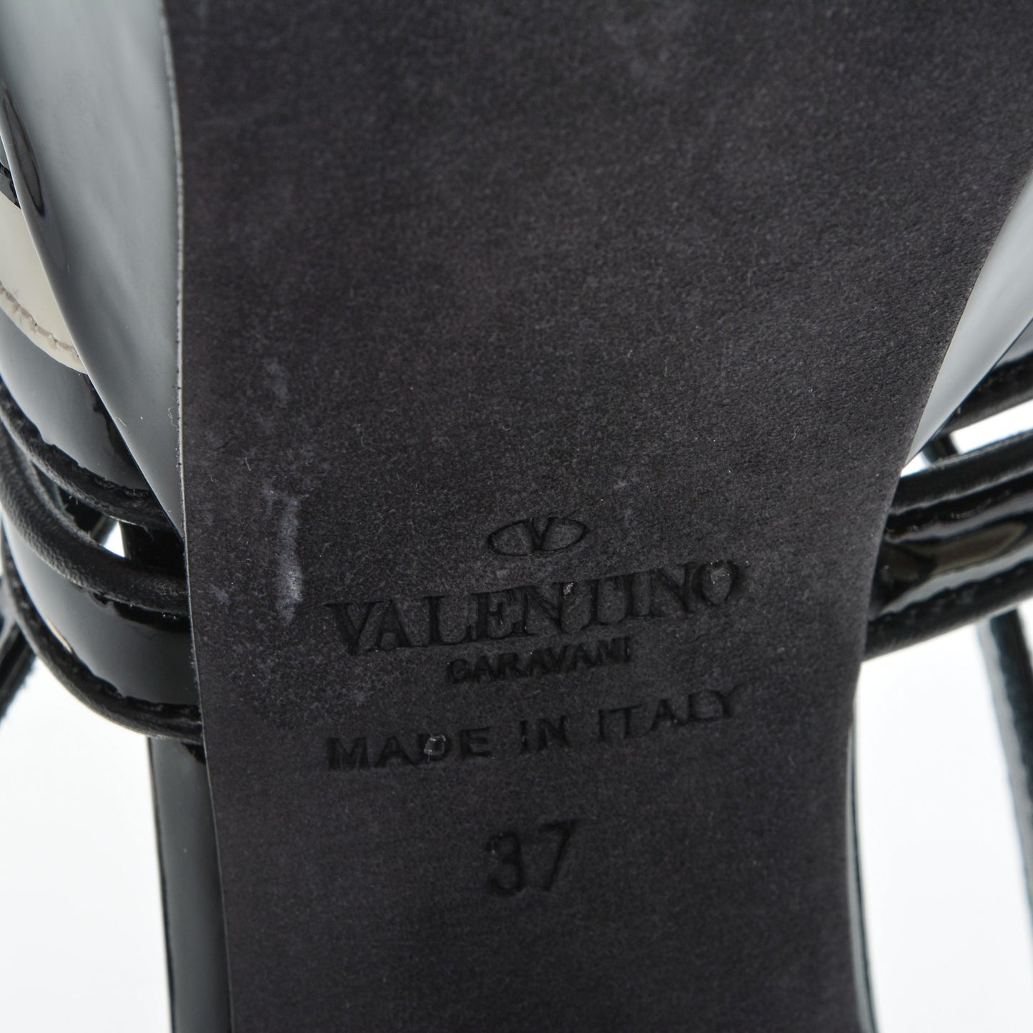 Patent Chevron Shiny Fever Ankle Strap 85/115mm Platform Sandals 37 Light Ivory Black