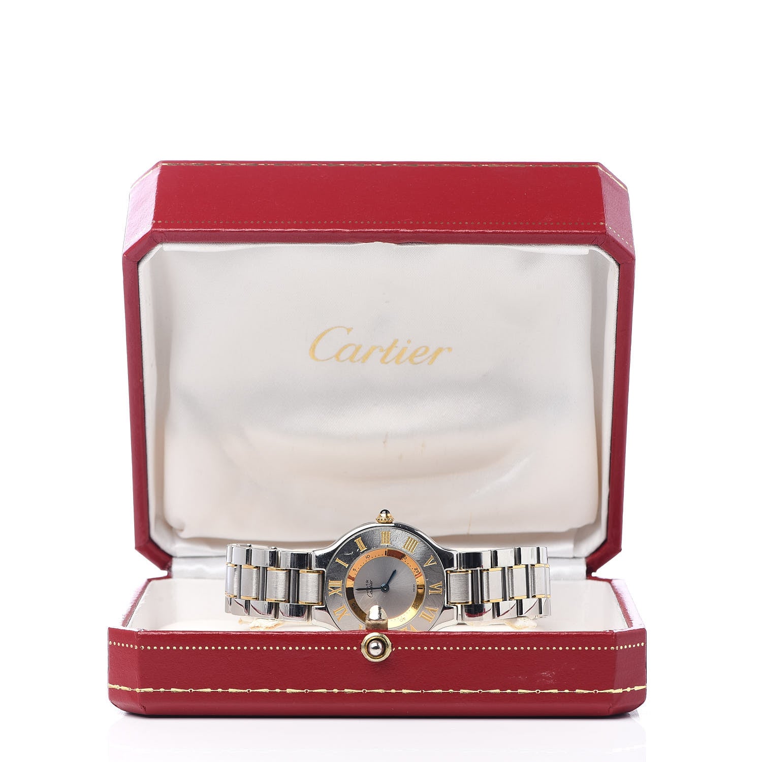 Cartier Stainless Steel 18K Yellow Gold 31mm Must De 21 Quartz Watch 7 of 7