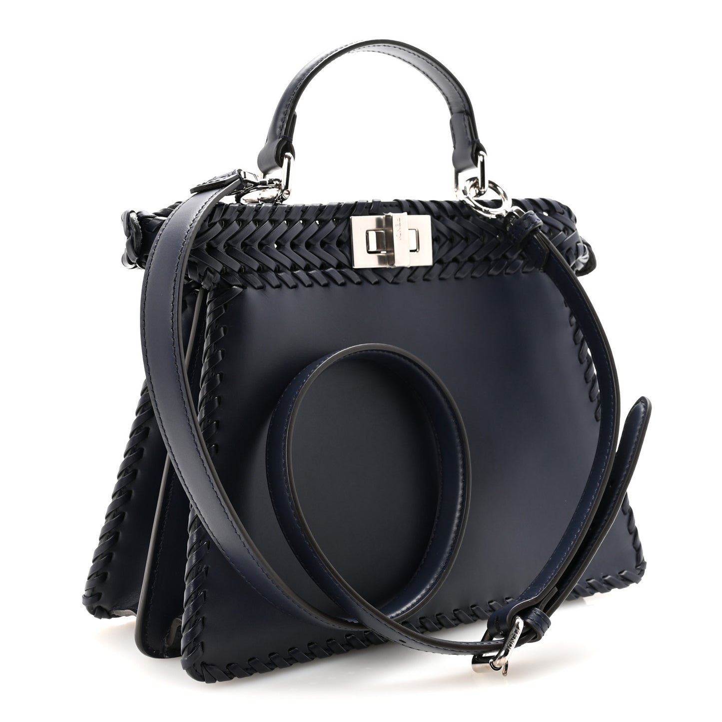 Vitello King Shiny Nappa Intreccio Petite Peekaboo I SEE U Satchel Midnight