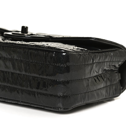Chanel Patent Metallic Crumpled Calfskin Chevron Quilted Mini Rectangular Flap So Black 9 of 12