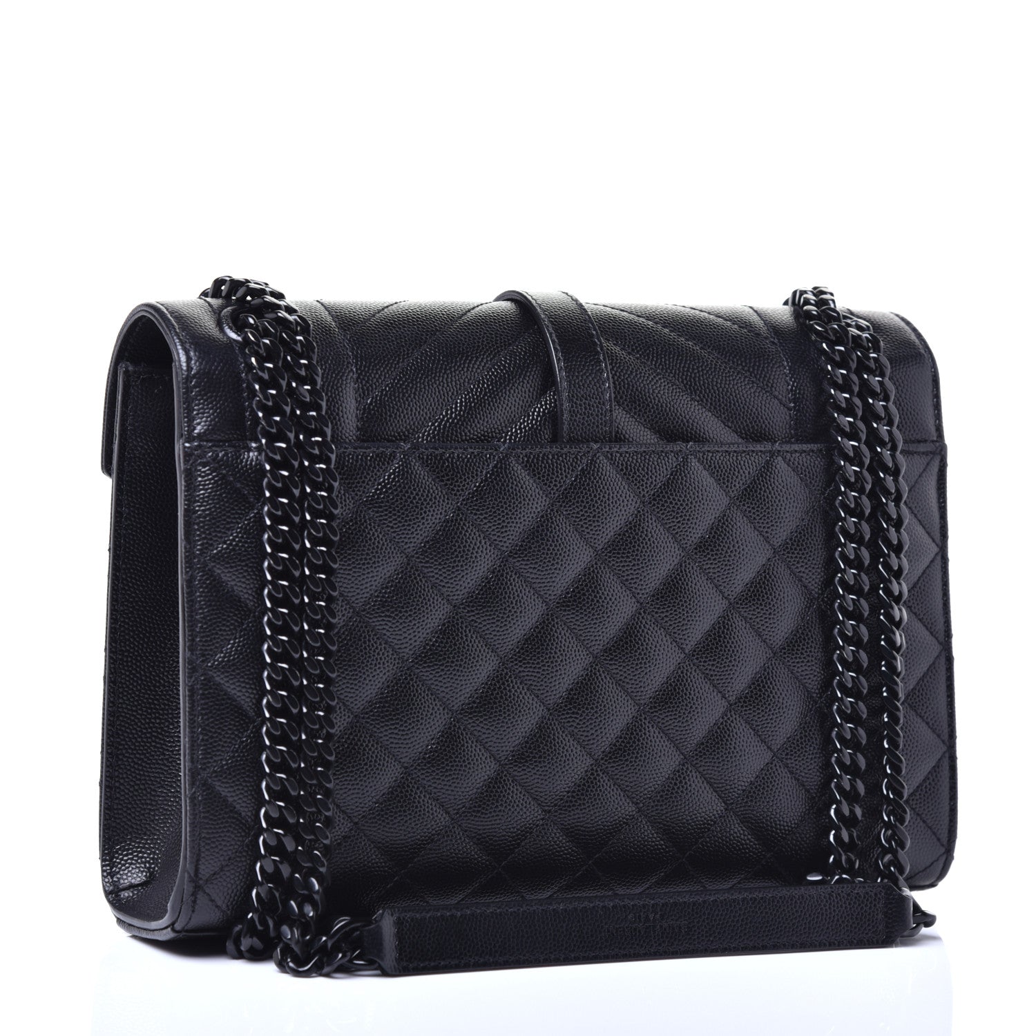 Saint Laurent Grain De Poudre Textured Mixed Matelasse Triquilt Medium Monogram Satchel Black 3 of 9