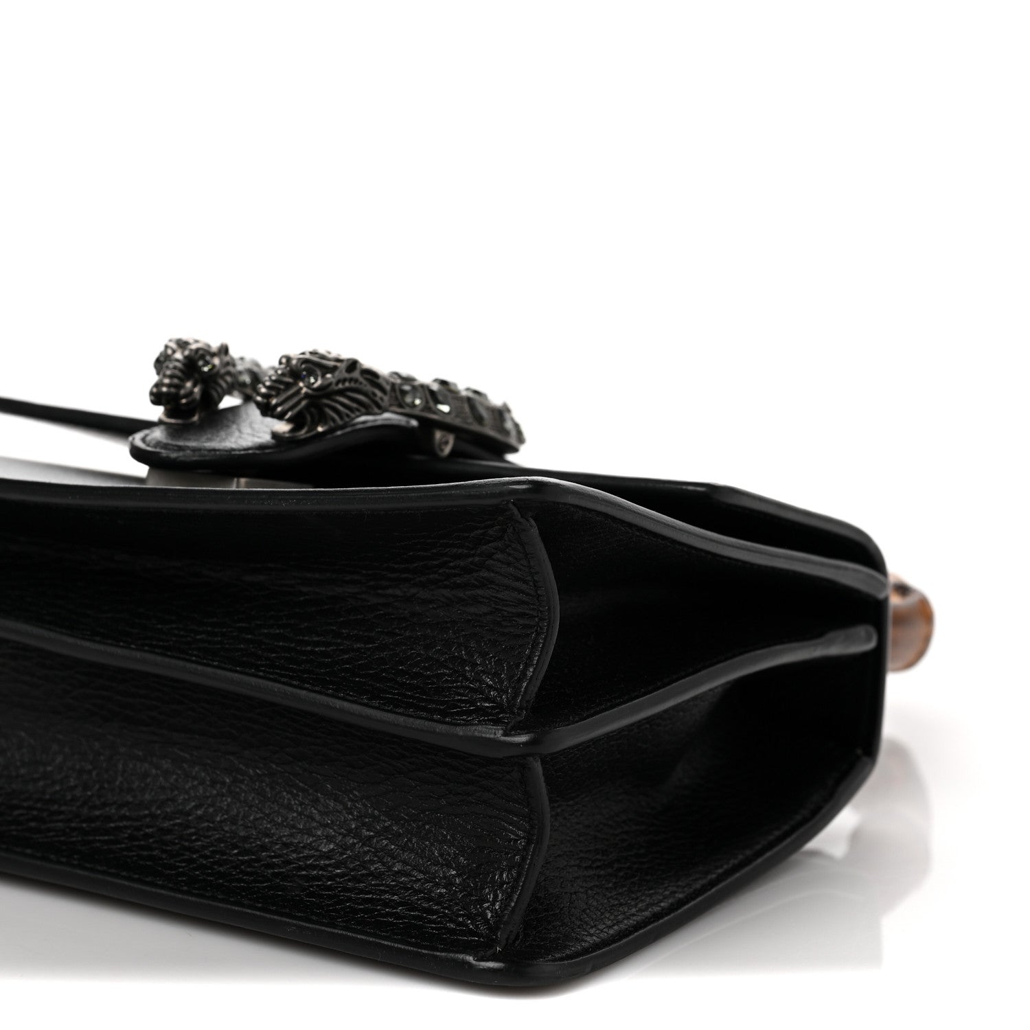 Gucci Dollar Calfskin Crystal Web Mini Dionysus Bamboo Top Handle Bag Black Black Diamond 9 of 9