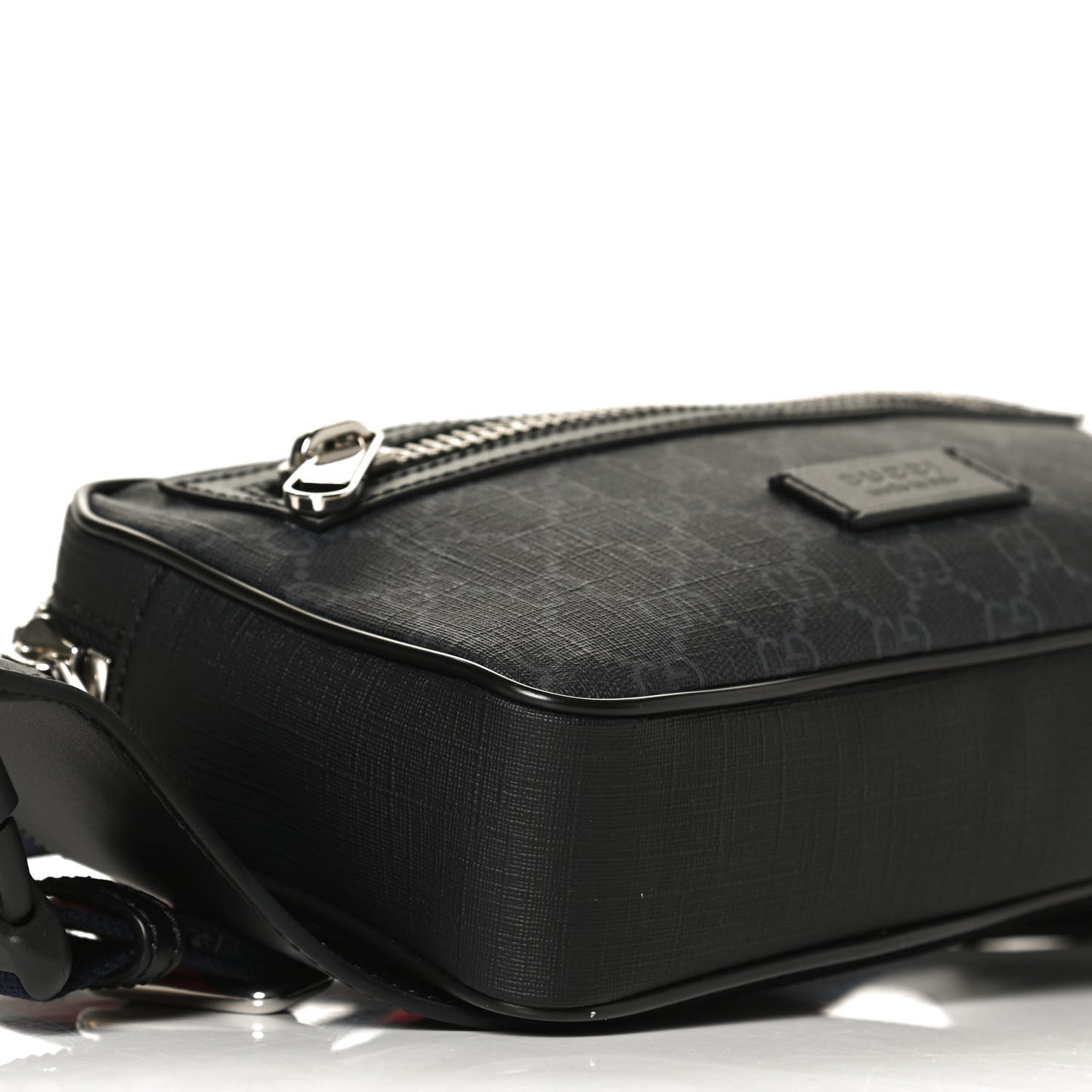 Soft GG Supreme Monogram Web Belt Bag Black Grey