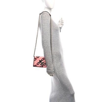 Louis Vuitton Epi Chain Flower Print Twist Chain Wallet Pink 2 of 9