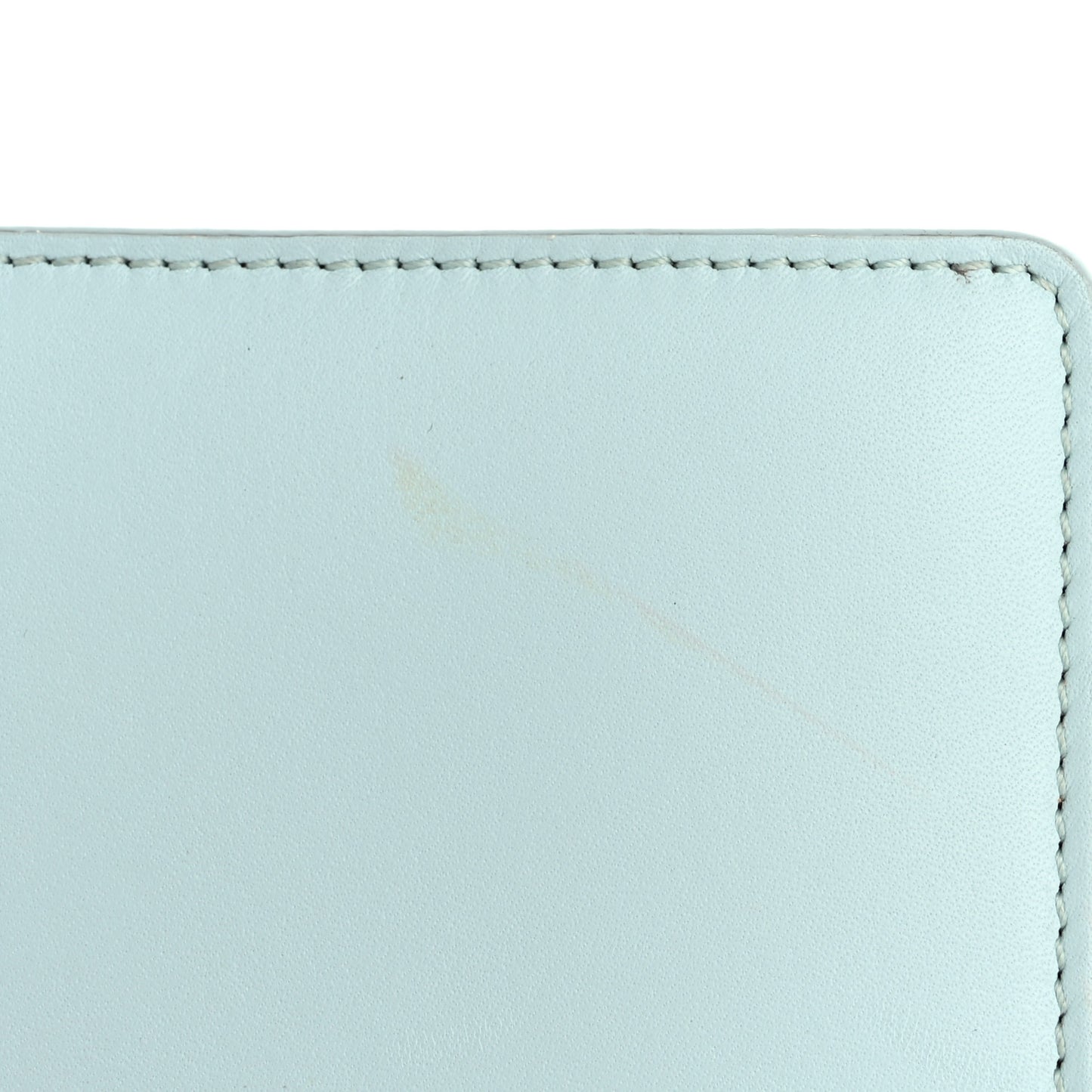 X SUNA FUJITA Satin Calfskin Penguins Compact Zip Wallet Blue Iceberg