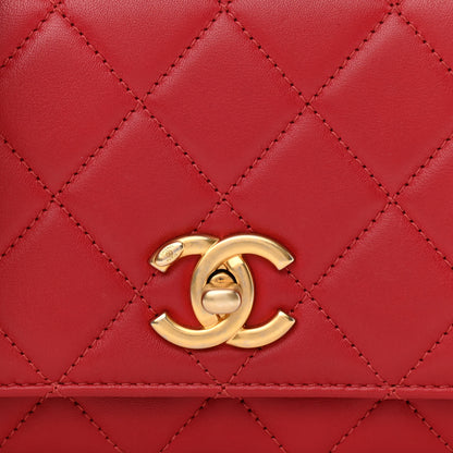 Chanel Lambskin Quilted Multiple Chain Flap Red 8 of 11