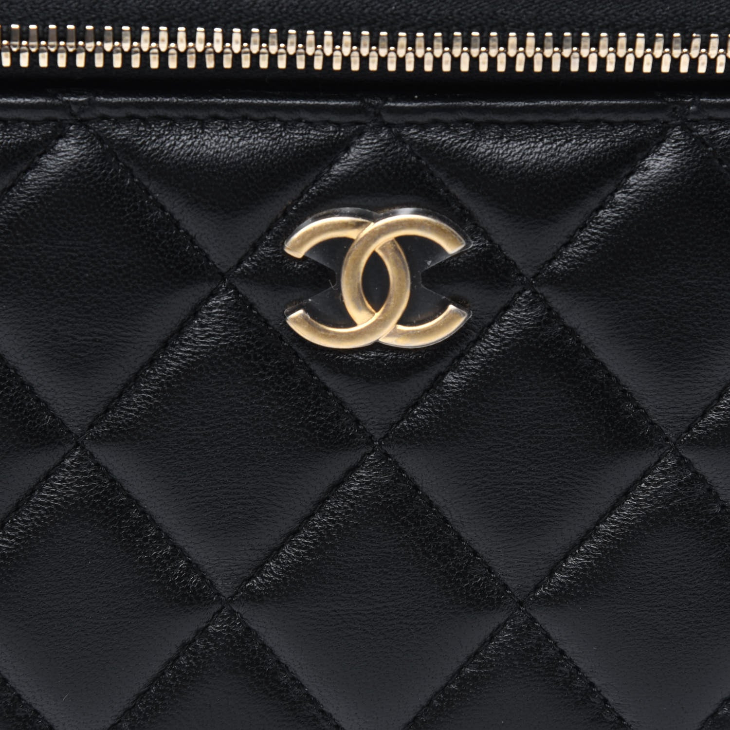 Chanel Lambskin Quilted Small Top Handle Vanity Case With Chain Black 11 of 12