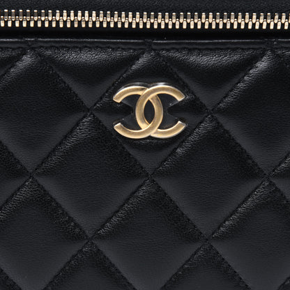 Chanel Lambskin Quilted Small Top Handle Vanity Case With Chain Black 11 of 12
