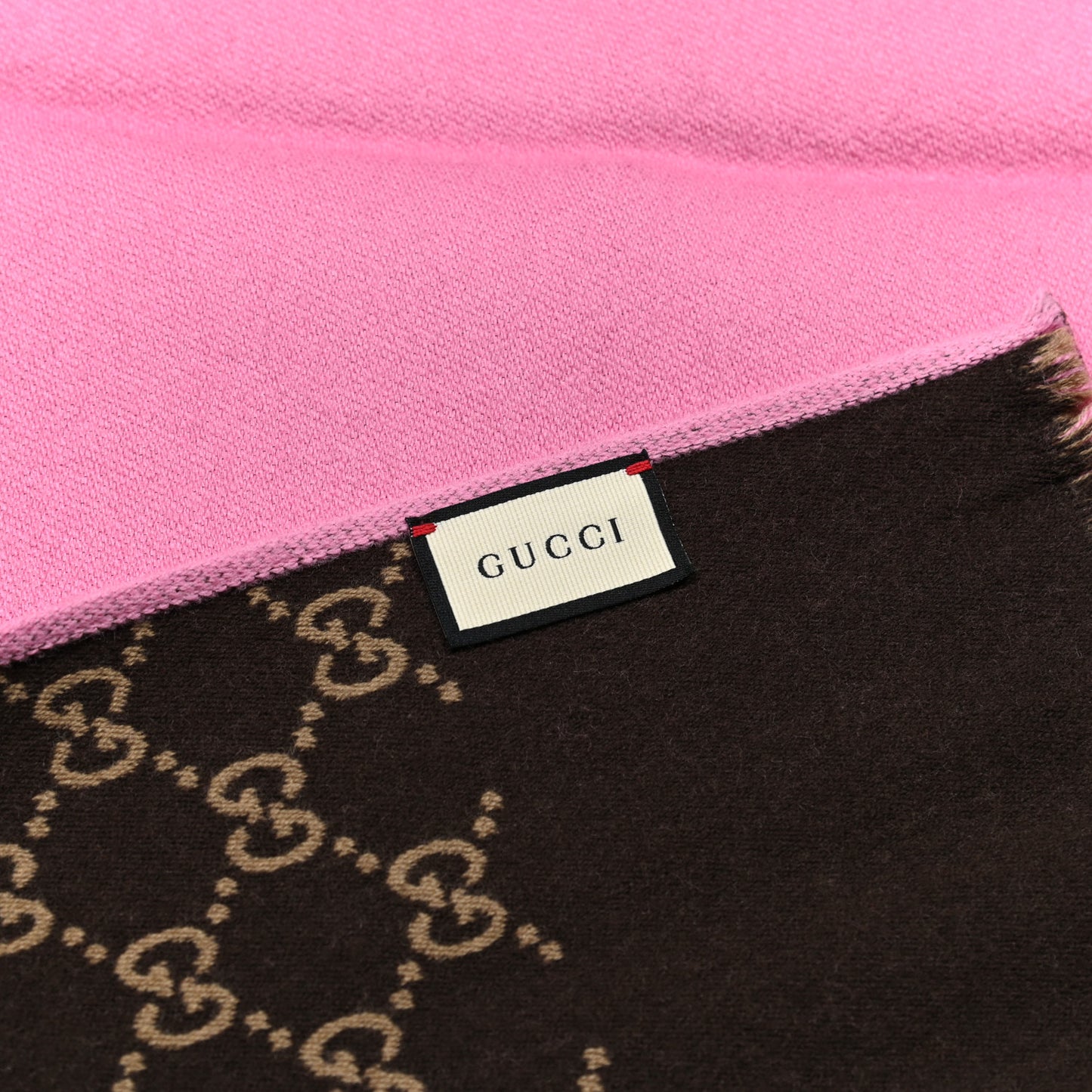 Wool Silk GG Monogram Ripon Simple Scarf Roseate