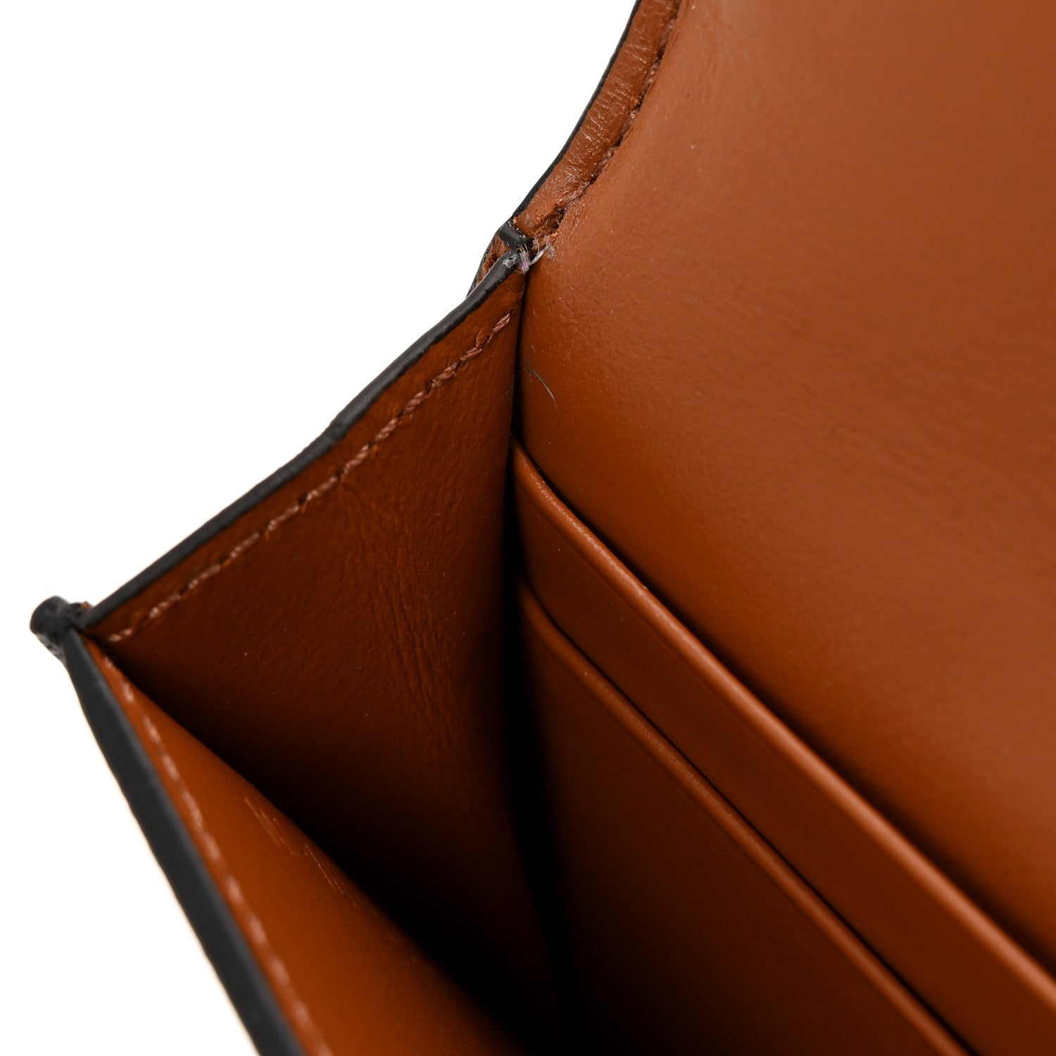 Celine Triomphe Canvas Calfskin Flap Card Holder Tan 9 of 11