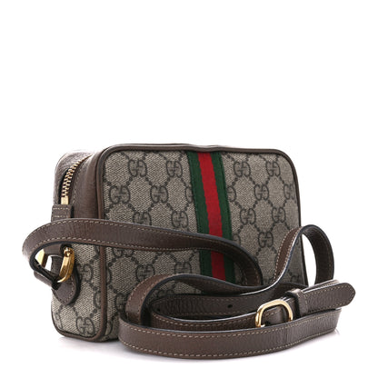 Gucci GG Supreme Monogram Web Mini Ophidia Shoulder Bag Brown 3 of 11