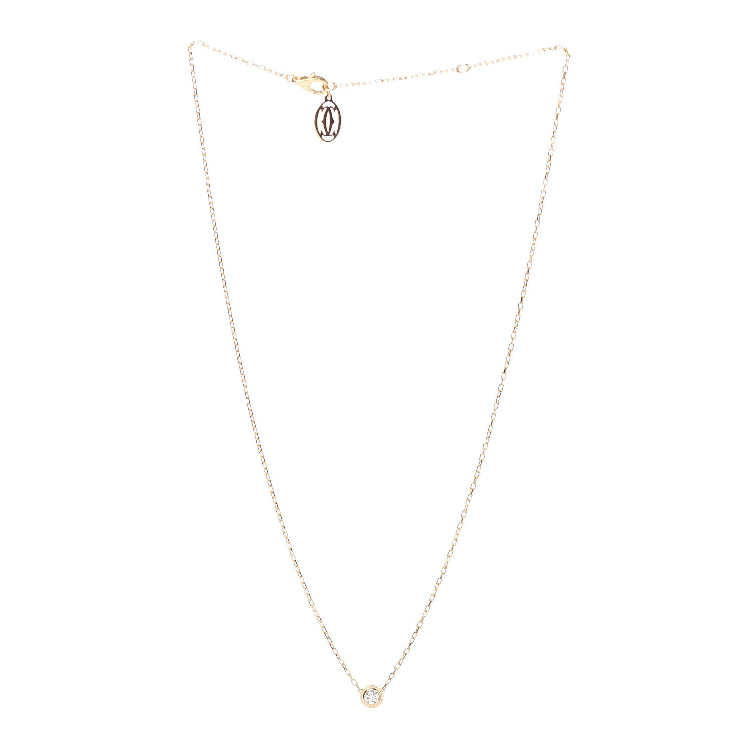 Cartier 18K Yellow Gold Diamond LM D'Amour Pendant Necklace 3 of 5