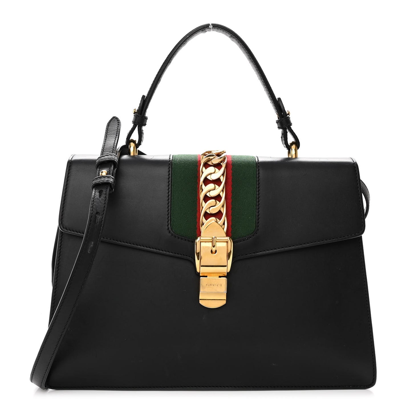 Calfskin Medium Sylvie Top Handle Bag Black