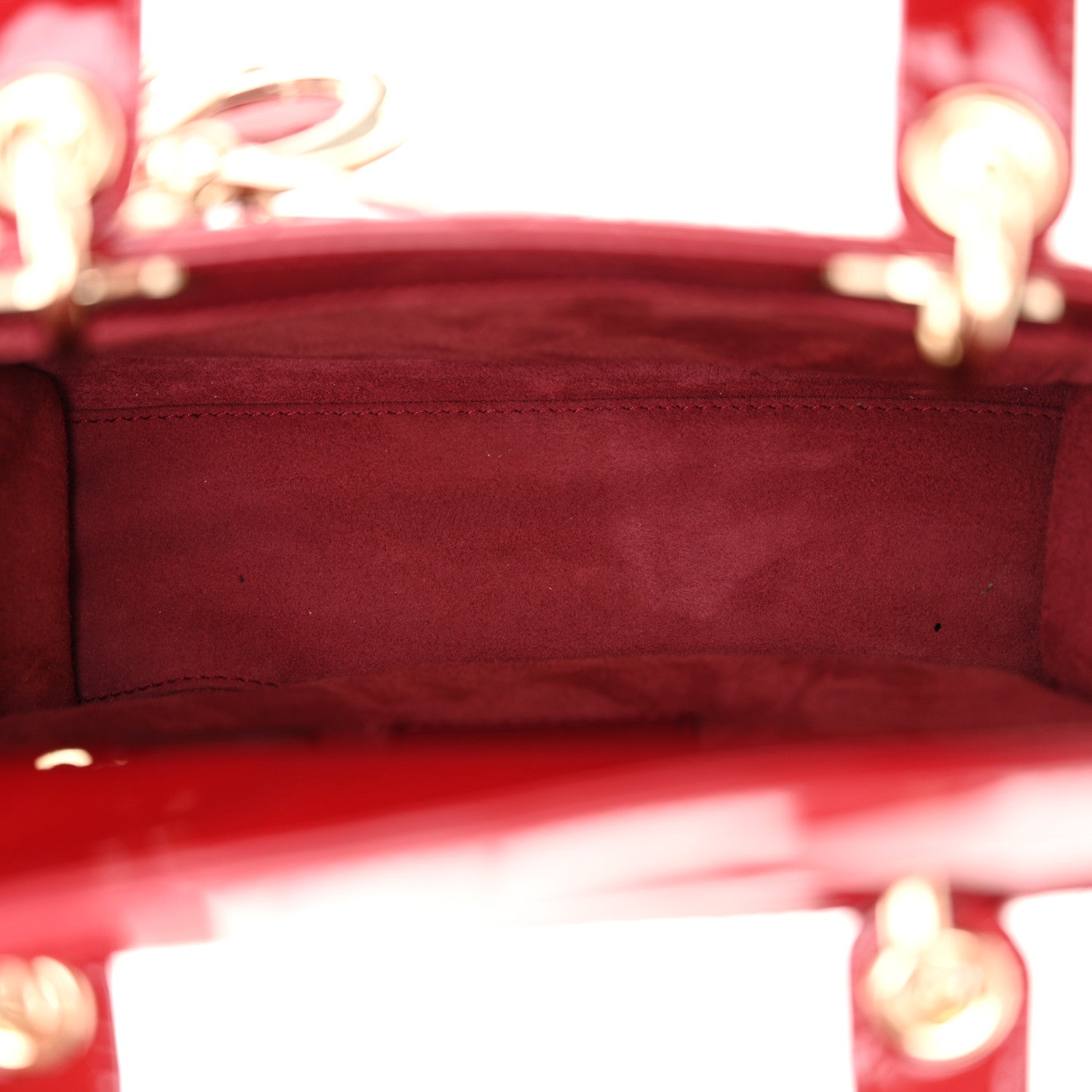 Christian Dior Patent Cannage Small Lady Dior Cherry Red 5 of 10