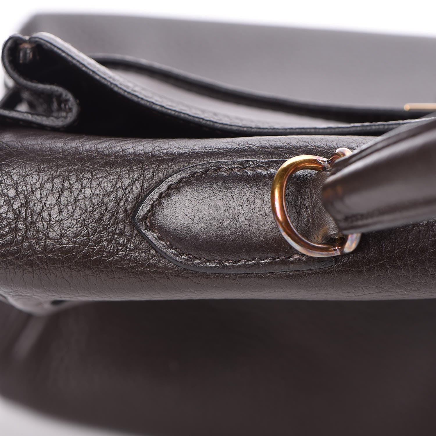 Hermes Taurillon Clemence Kelly Retourne 35 Chocolate 10 of 38