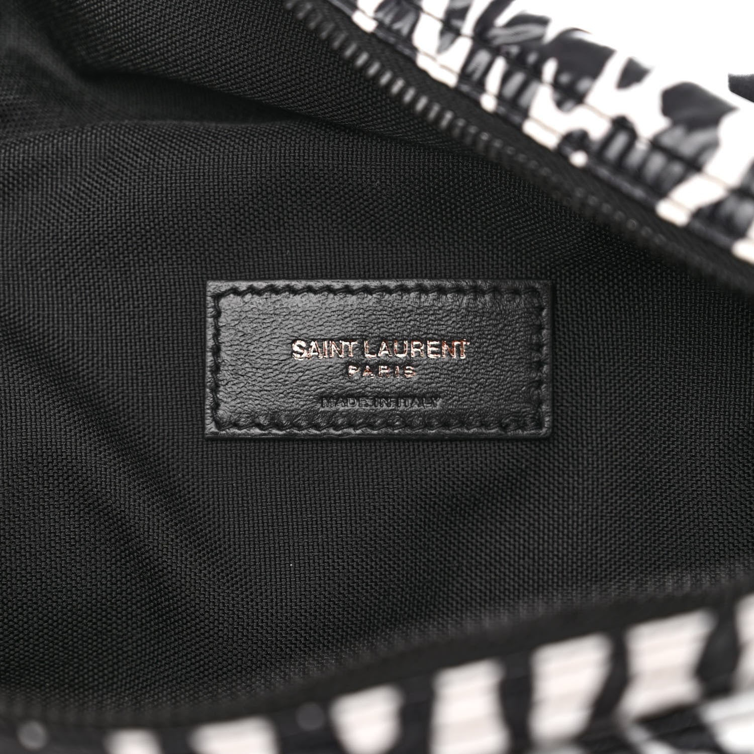 Saint Laurent Nylon Leopard Print Belt Bag Black 6 of 10