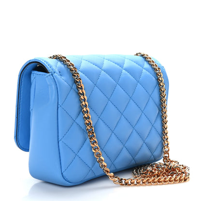 Versace Nappa Quilted Small Medusa Chain Crossbody Blue 3 of 8