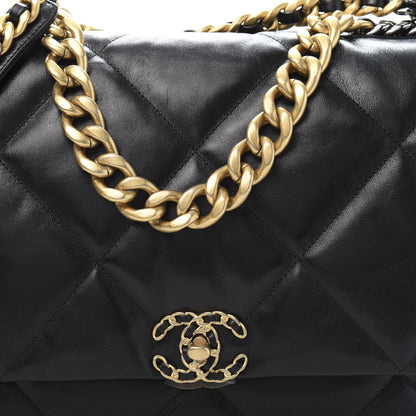 Chanel Goatskin Quilted Maxi 19 Flap Black 11 of 11