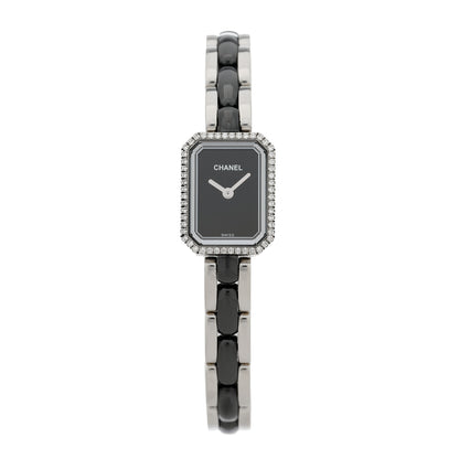 Chanel Stainless Steel Ceramic Diamond Bezel 20mm Premiere Quartz Watch Black 2 of 4