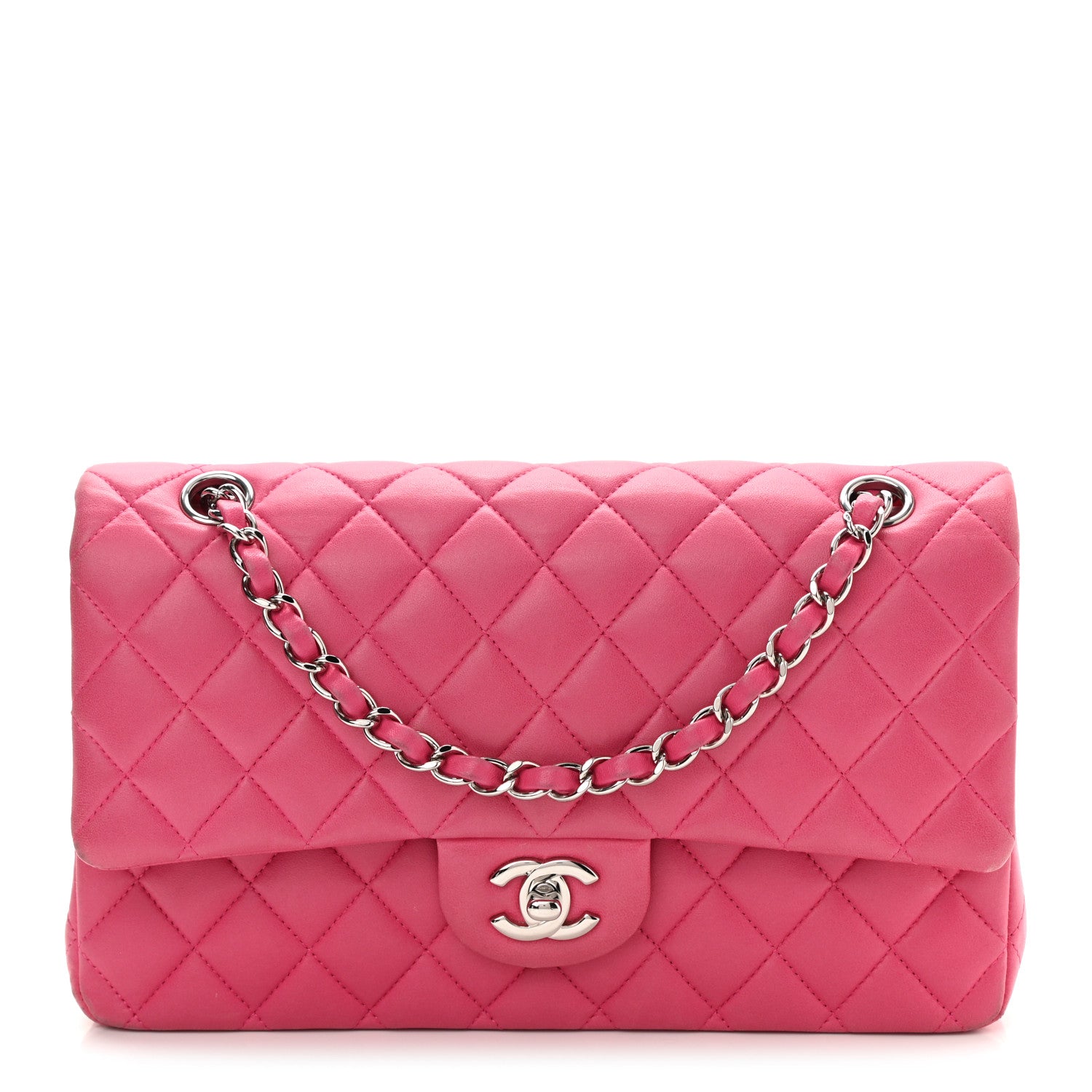 Chanel Lambskin Quilted Medium Double Flap Pink 1 of 17