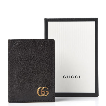 Gucci Calfskin Boar Effect GG Marmont Card Case Dark Cocoa 10 of 10