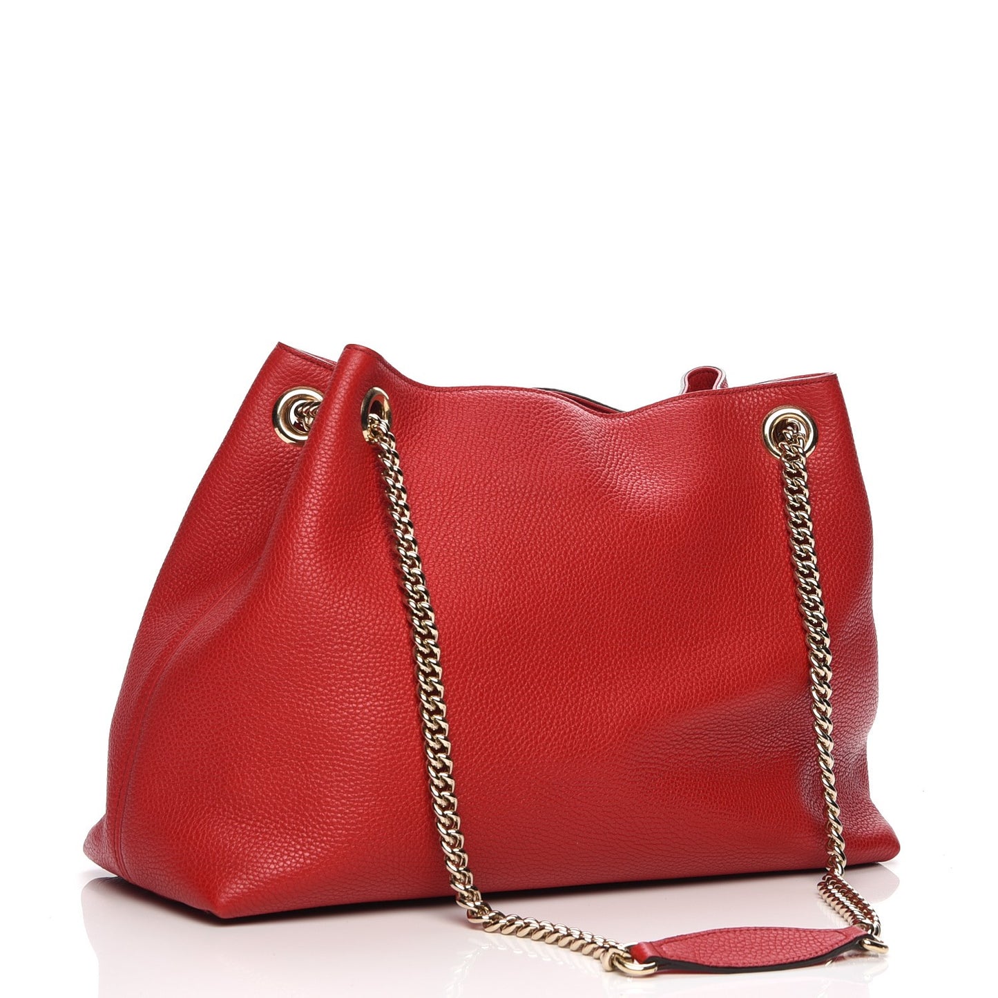 Pebbled Calfskin Medium Soho Chain Shoulder Bag Tabasco Red