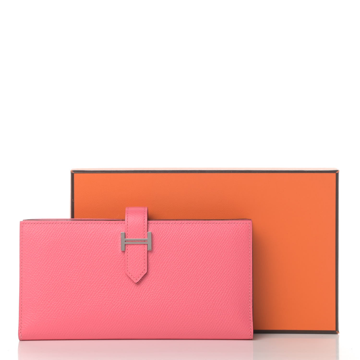 Hermes Epsom Bearn Gusset Wallet Rose Lipstick 8 of 8