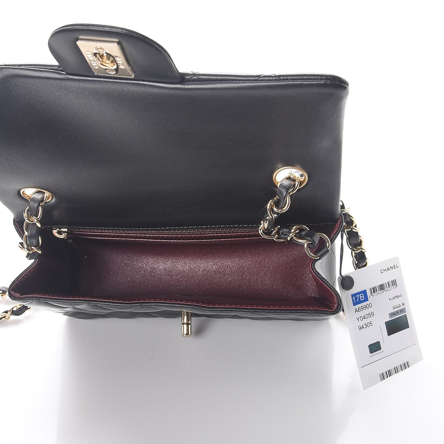 Chanel Lambskin Quilted Mini Rectangular Flap Black 5 of 8