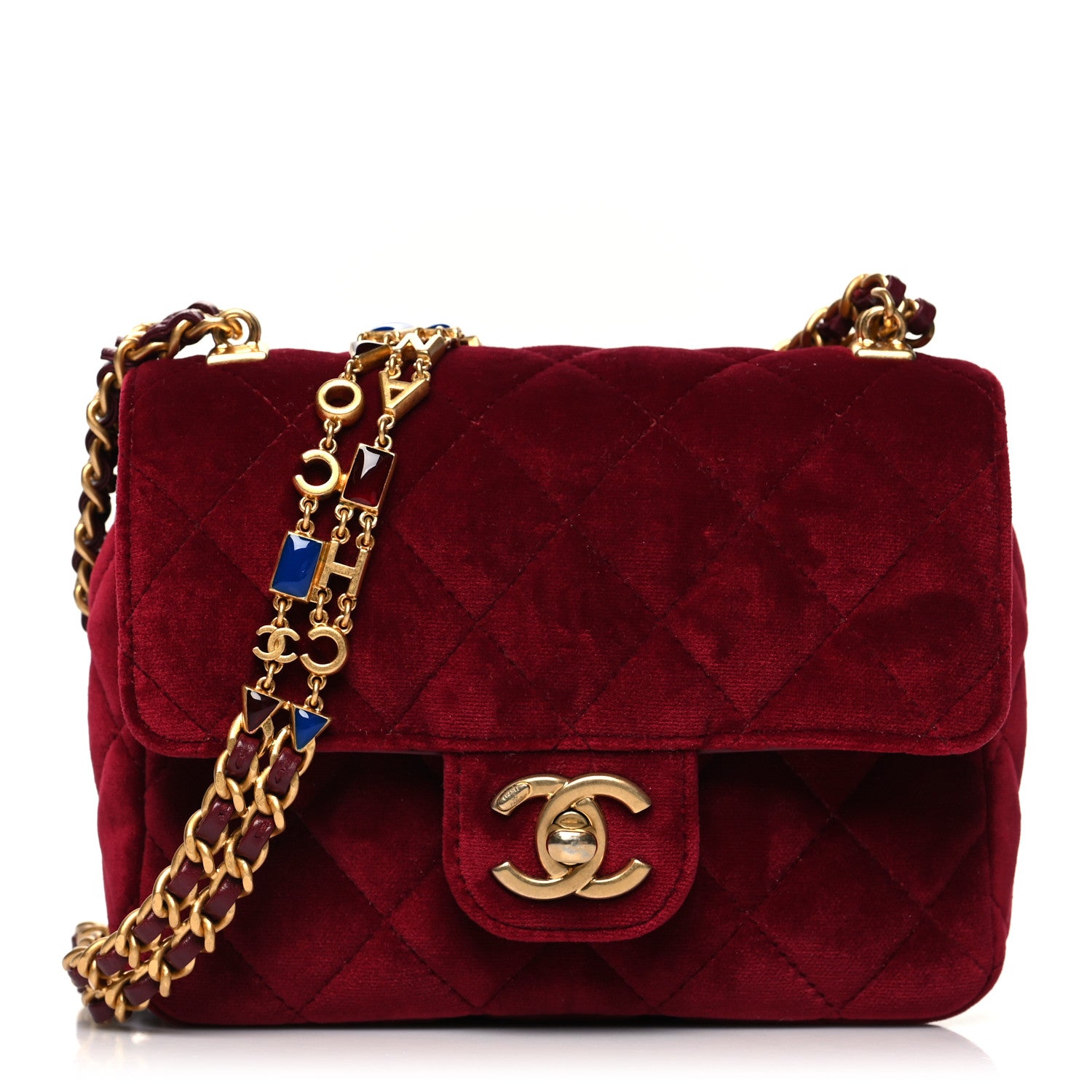 Chanel Velvet Enamel Mini Flap Red 1 of 12