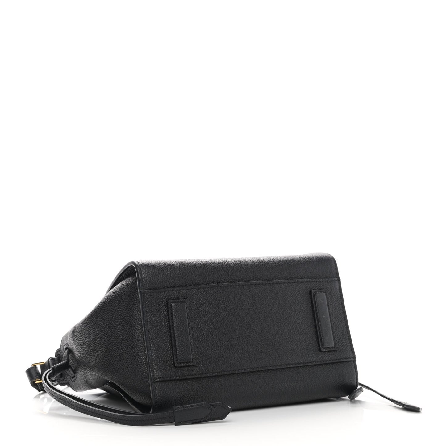 Grained Calfskin Small Padlock Top Handle Bag Black