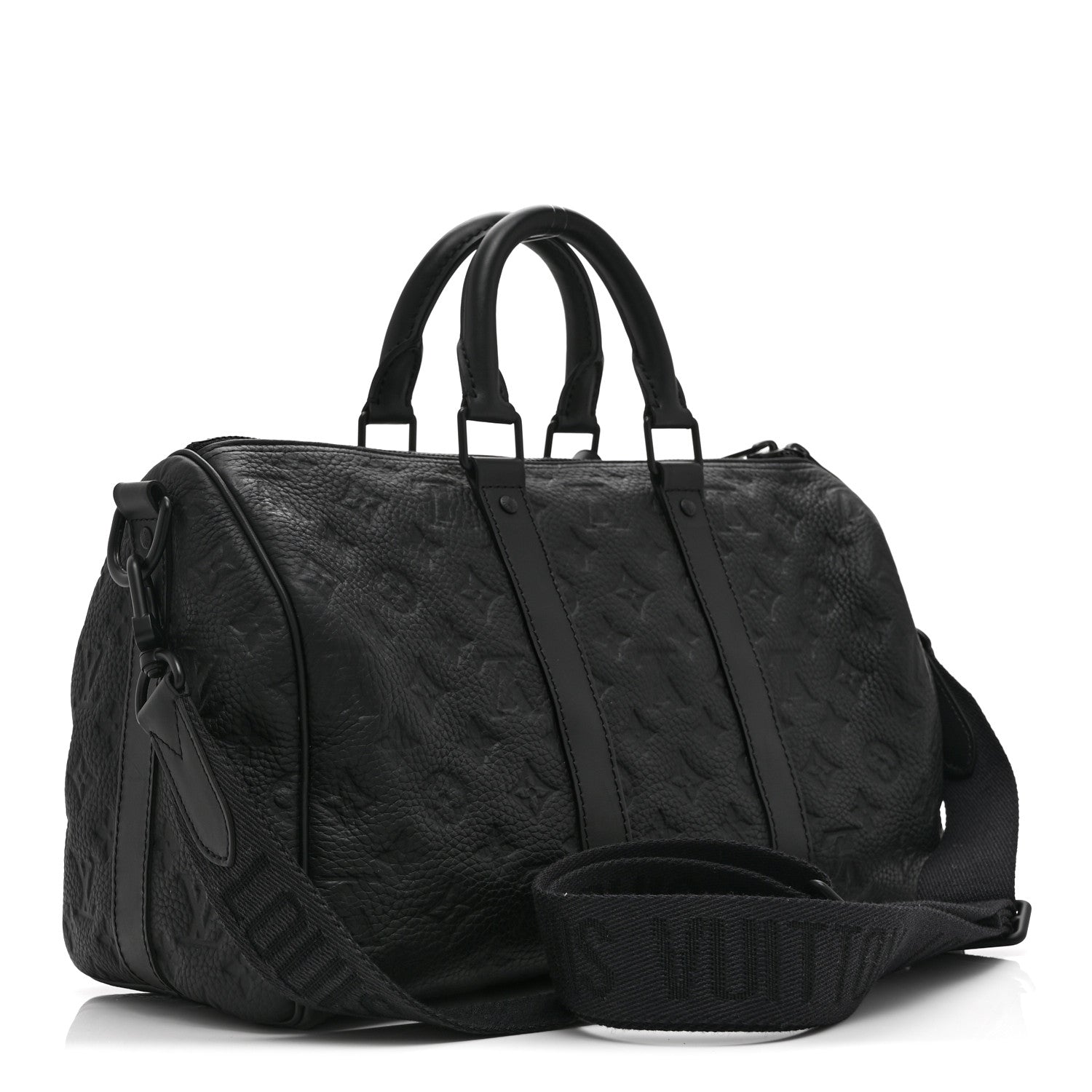 Louis Vuitton Monogram Taurillon Keepall Bandouliere 35 Black 3 of 9