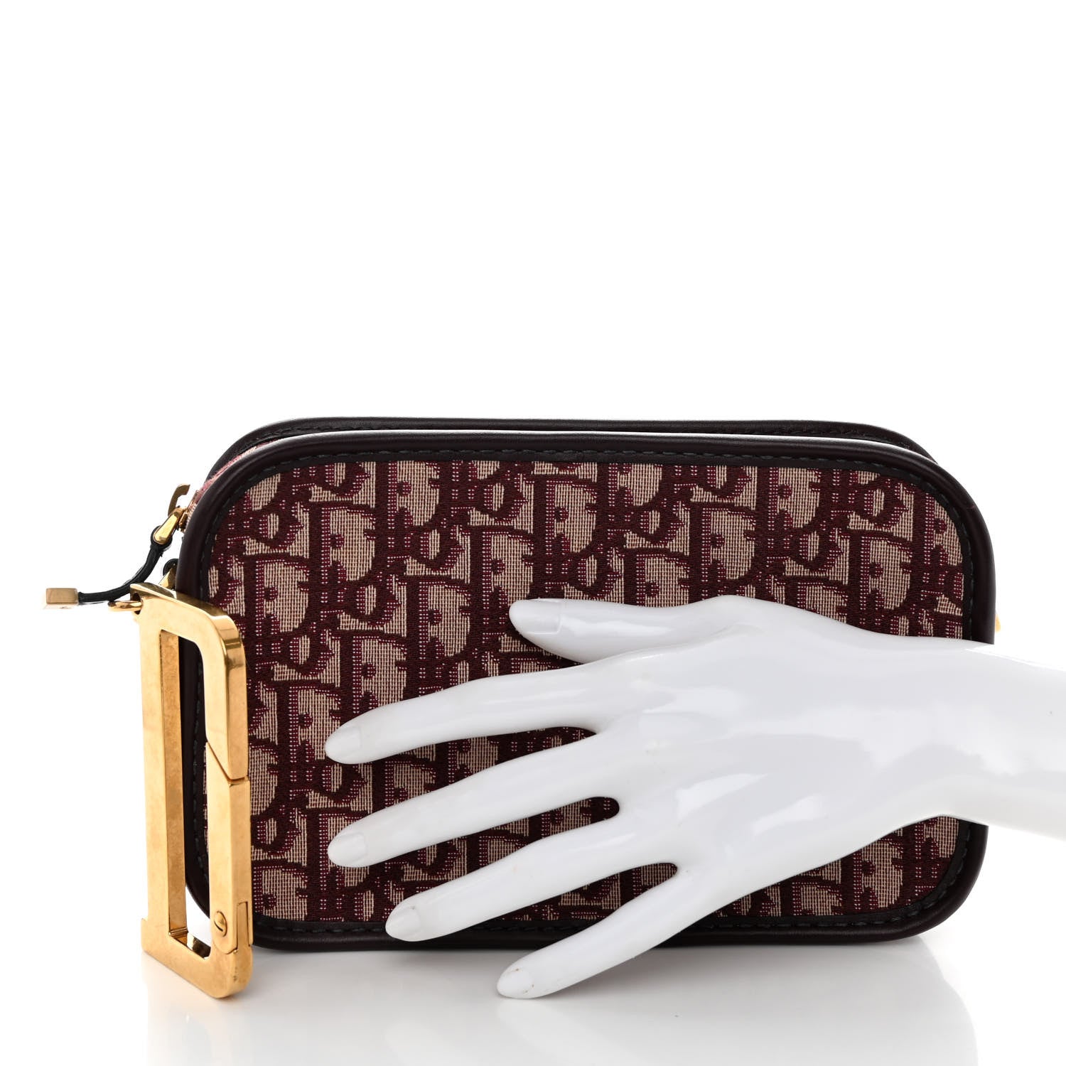 Christian Dior Oblique Diorquake Clutch Burgundy 2 of 10
