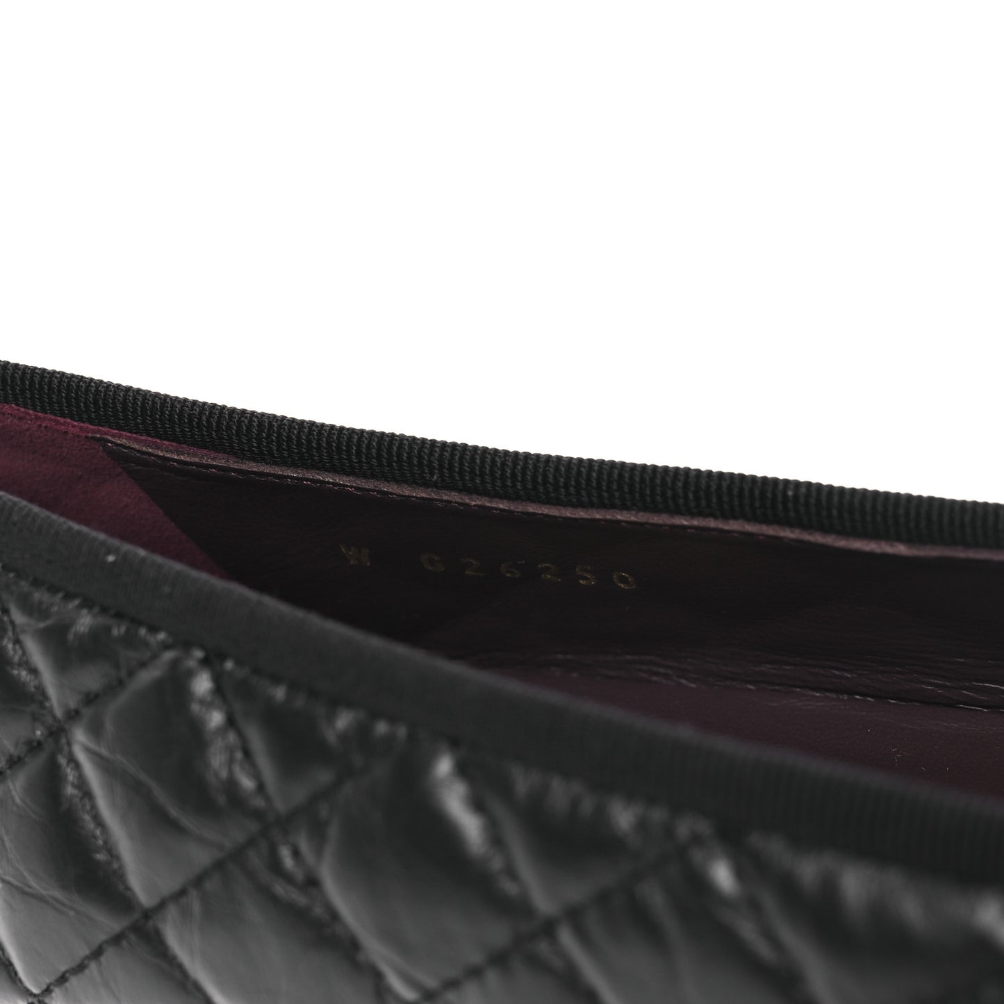 Aged Calfskin Quilted CC Cap Toe Ballerina Flats 38.5 Black