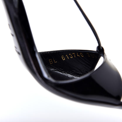 Saint Laurent Patent Calfskin Anouk 110 Sandals 38.5 Black 8 of 8