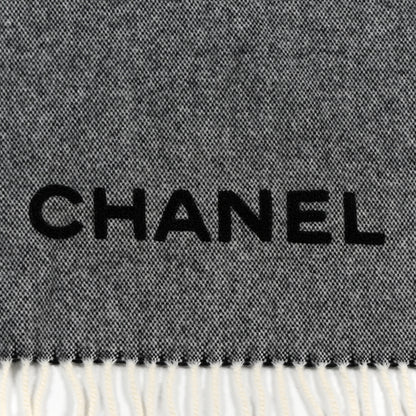 Chanel Cashmere CC Fringe Scarf Grey 3 of 5