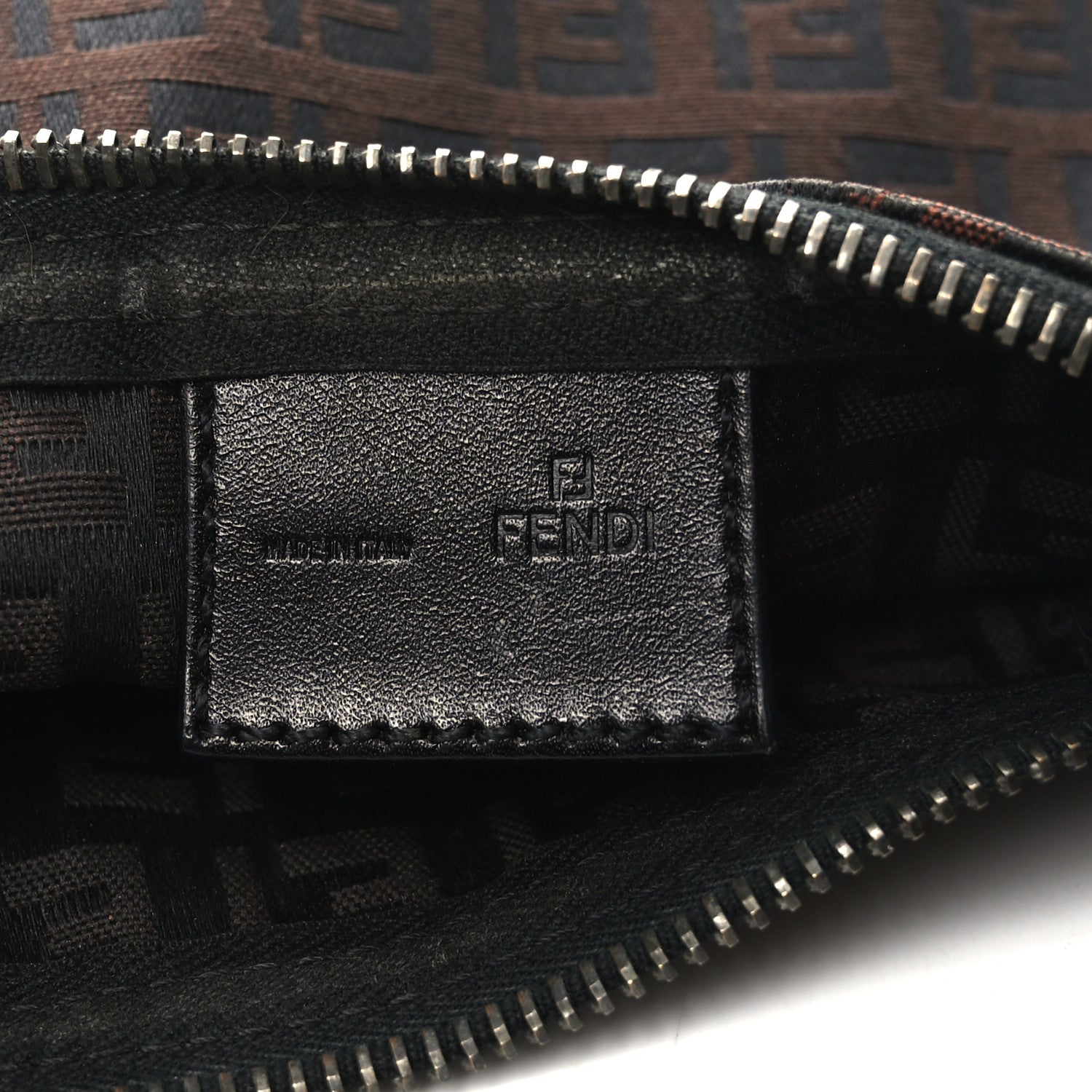 Fendi Zucchino Vitello Mini Pochette Moro Black 6 of 7