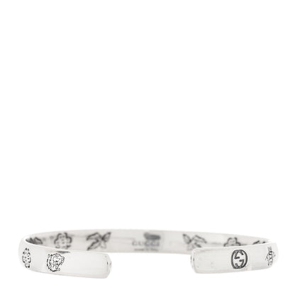 Gucci Sterling Silver Narrow Blind for Love Cuff Bracelet 2 of 3