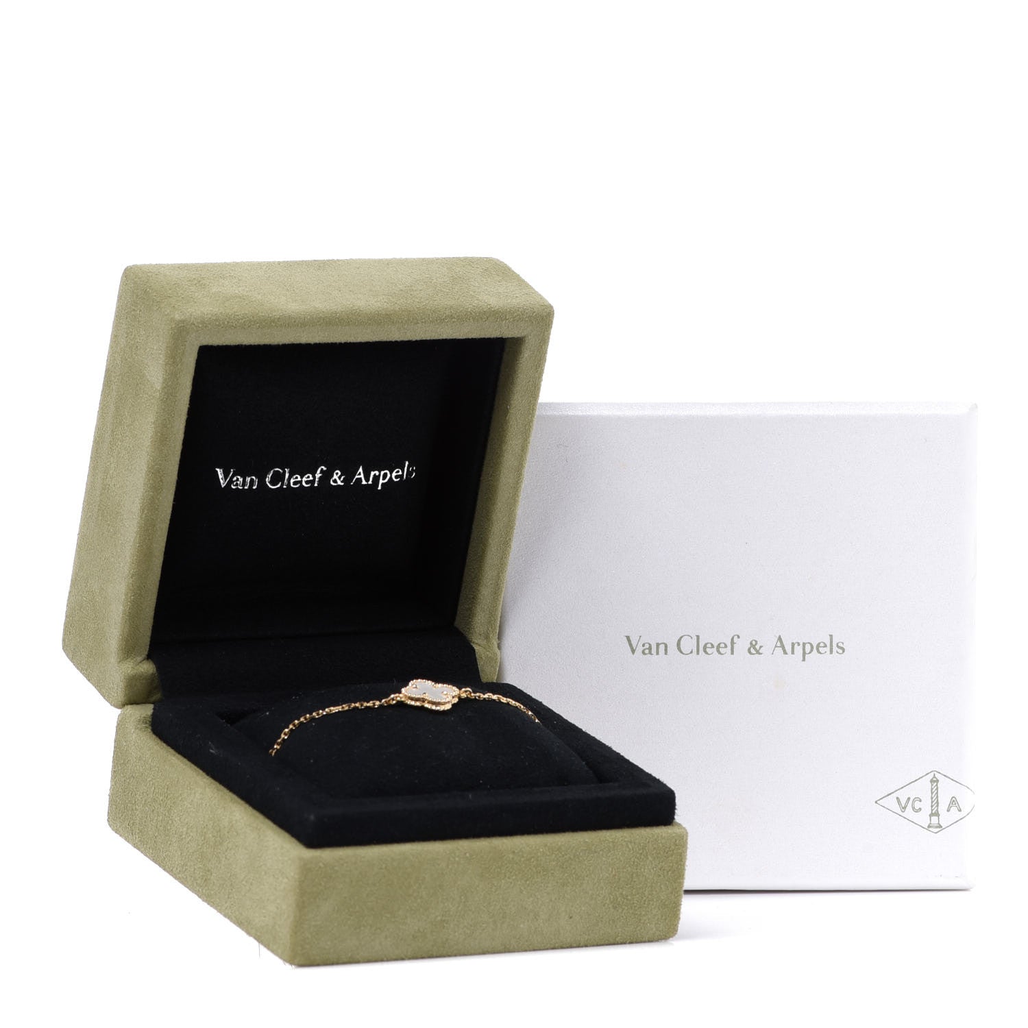 Van Cleef & Arpels 18K Yellow Gold Mother of Pearl Sweet Alhambra Bracelet 6 of 6