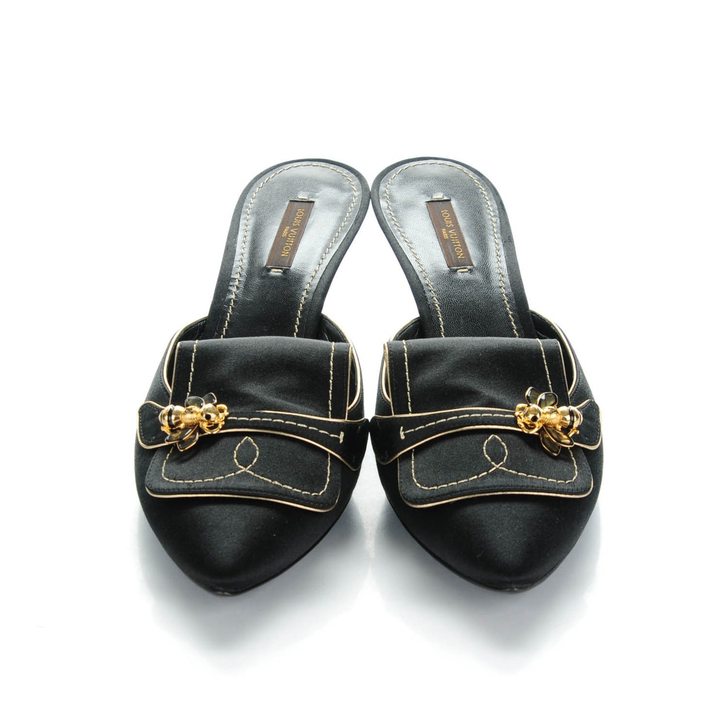 Satin Anthares Mule Pumps 41 Black