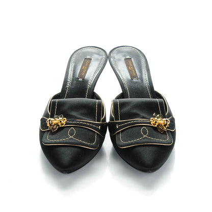 Louis Vuitton Satin Anthares Mule Pumps 41 Black 2 of 7