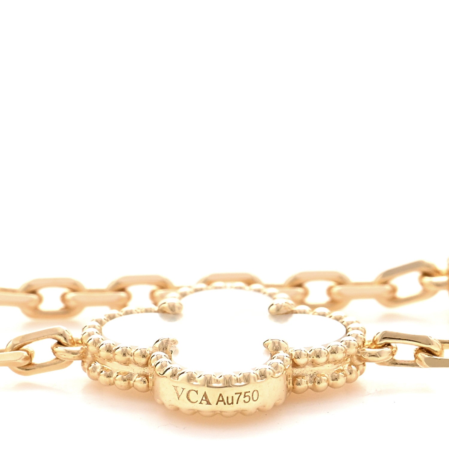 Van Cleef & Arpels 18K Yellow Gold Mother of Pearl 10 Motifs Vintage Alhambra Necklace 5 of 6