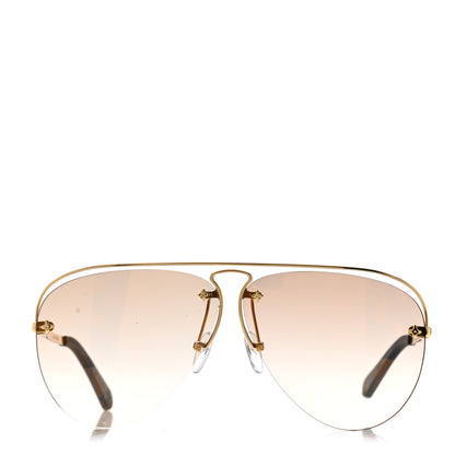 Louis Vuitton Monogram Grease Sunglasses Z1366E Gold 2 of 8