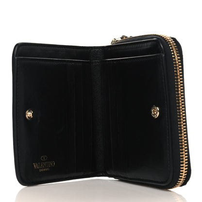 Valentino Garavani Nappa Rockstud Spike Zip Card Holder Black 5 of 6