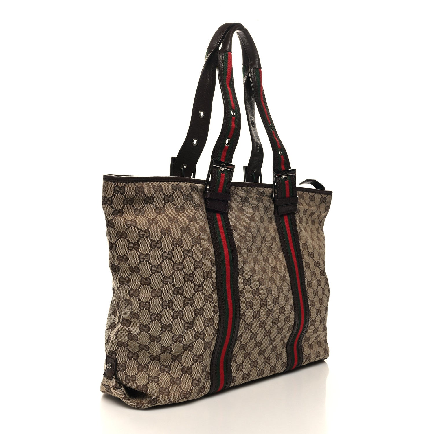 Gucci Monogram Web Large Joy Tote Dark Brown 3 of 12
