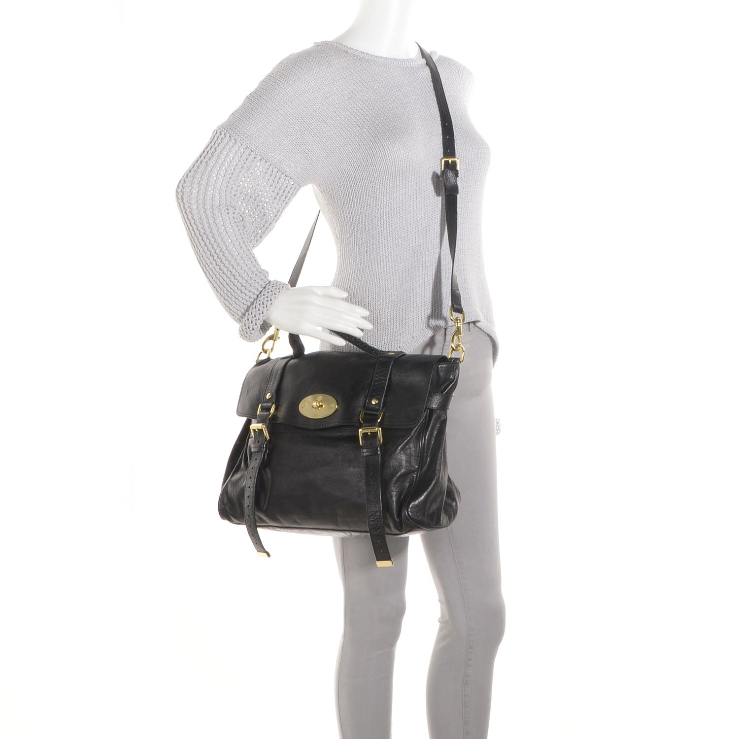 Mulberry Soft Buffalo Leather Oversized Alexa Black 2 of 14